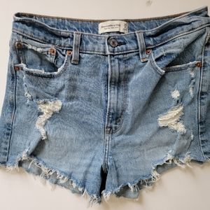 Abercrombie high rise jean shorts